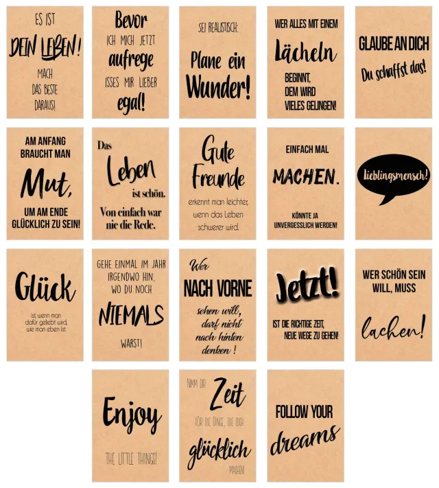 Edition Seidel Leben & Momente 20837 postkaarten kraft 18 stuks