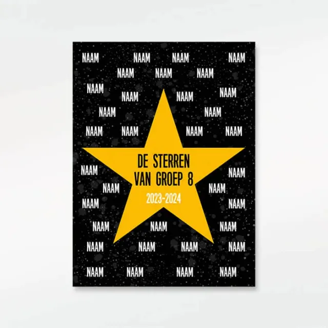 Gozi Groep 8 Ster-01 metalen bord 30x40cm met namen