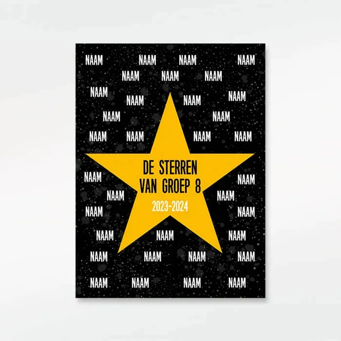 Gozi Groep 8 Ster-01 metalen bord 30x40cm met namen