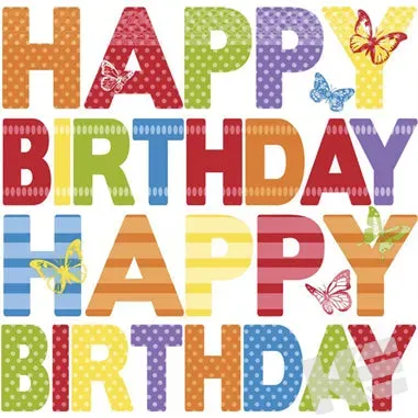 Kurt Eulzer 09-4013 servetten Happy Birthday 33x33