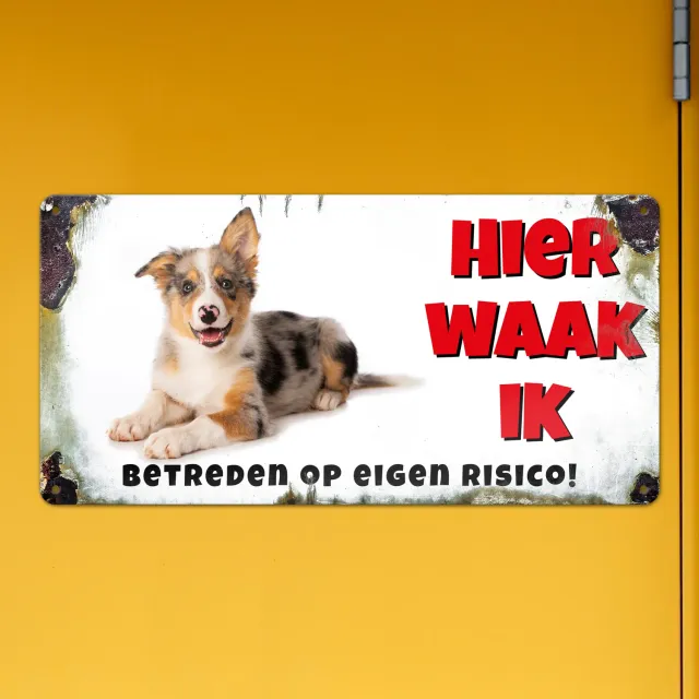 Gozi Metalen bord Hond 40x20cm bord persoonlijk waarschuwing
