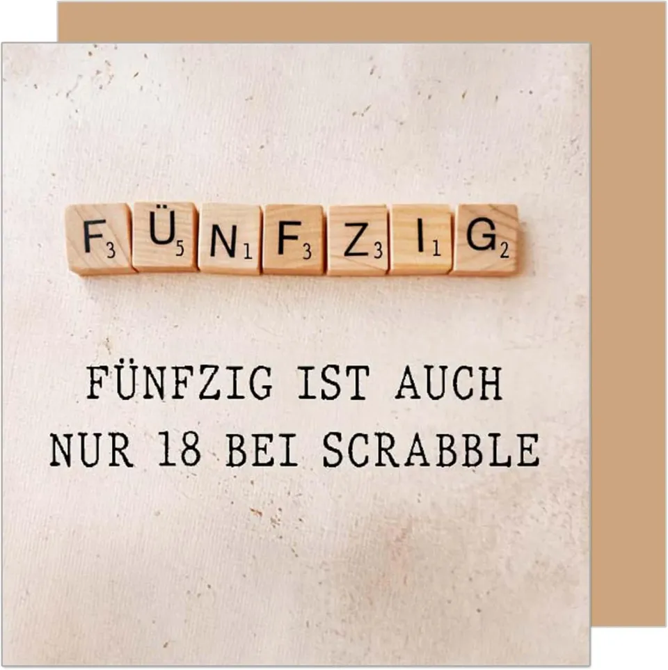 Edition Seidel Scrabble 50 jaar kaart vierkant met envelop