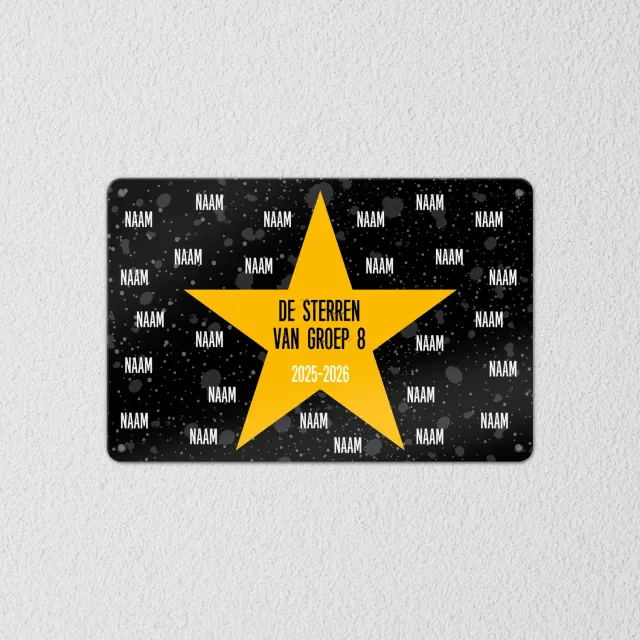 Gozi Gele Ster metalen bord 30x20cm groep 8