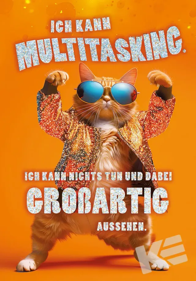 Kurt Eulzer 30-0189 ansichtkaarten kat met bril 10 stuks glitter