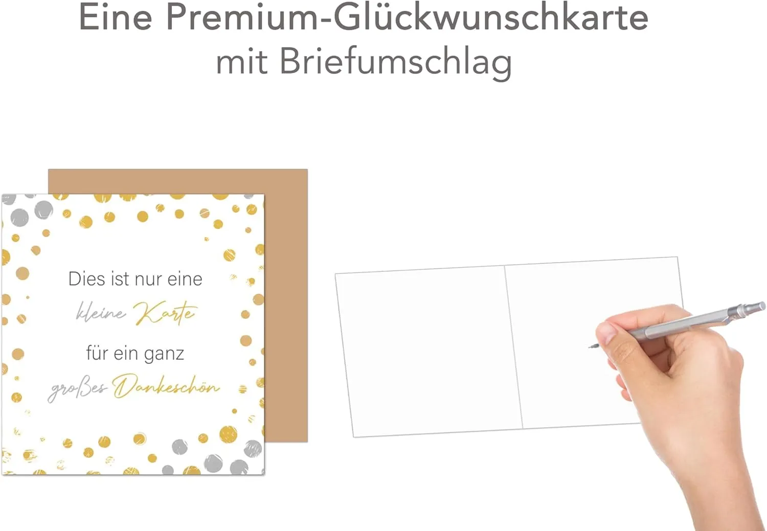 Edition Seidel Premium dankkaart DQ105 SW025 goud vierkant