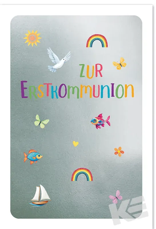Kurt Eulzer 12-1075 communiekaart zilver regenboog