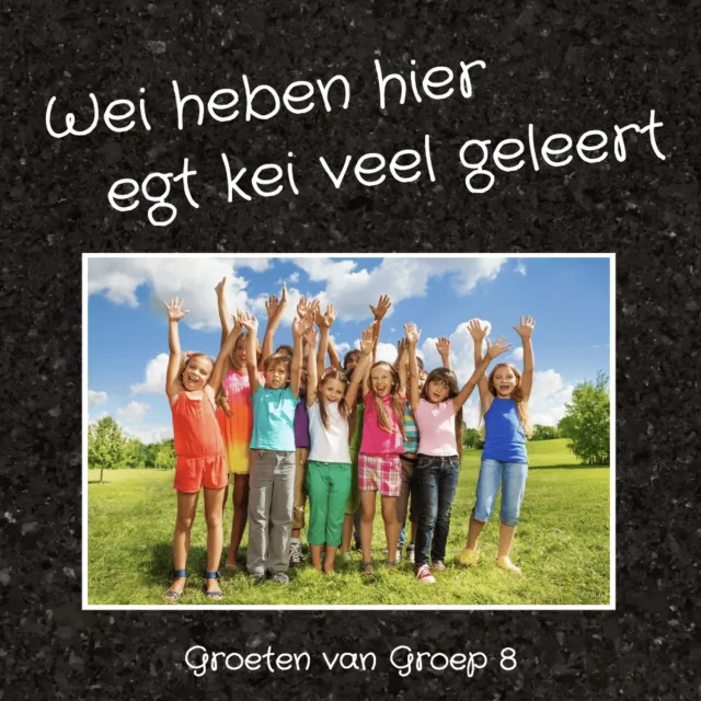 Gozi Groep 8 Kei veel stoeptegel afscheid krijtbord