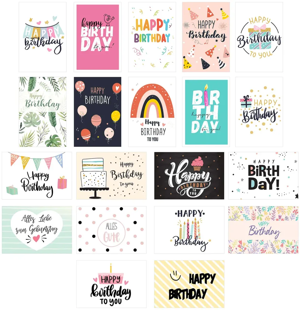Edition Seidel 21218 ansichtkaarten verjaardag set 20 stuks