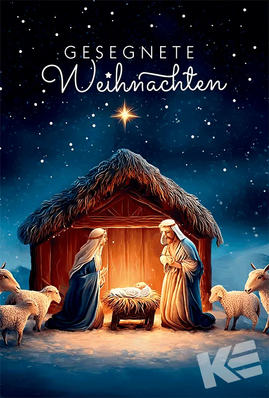 Kurt Eulzer 22-1240 kerstkaart kribbe 3D-effect staand