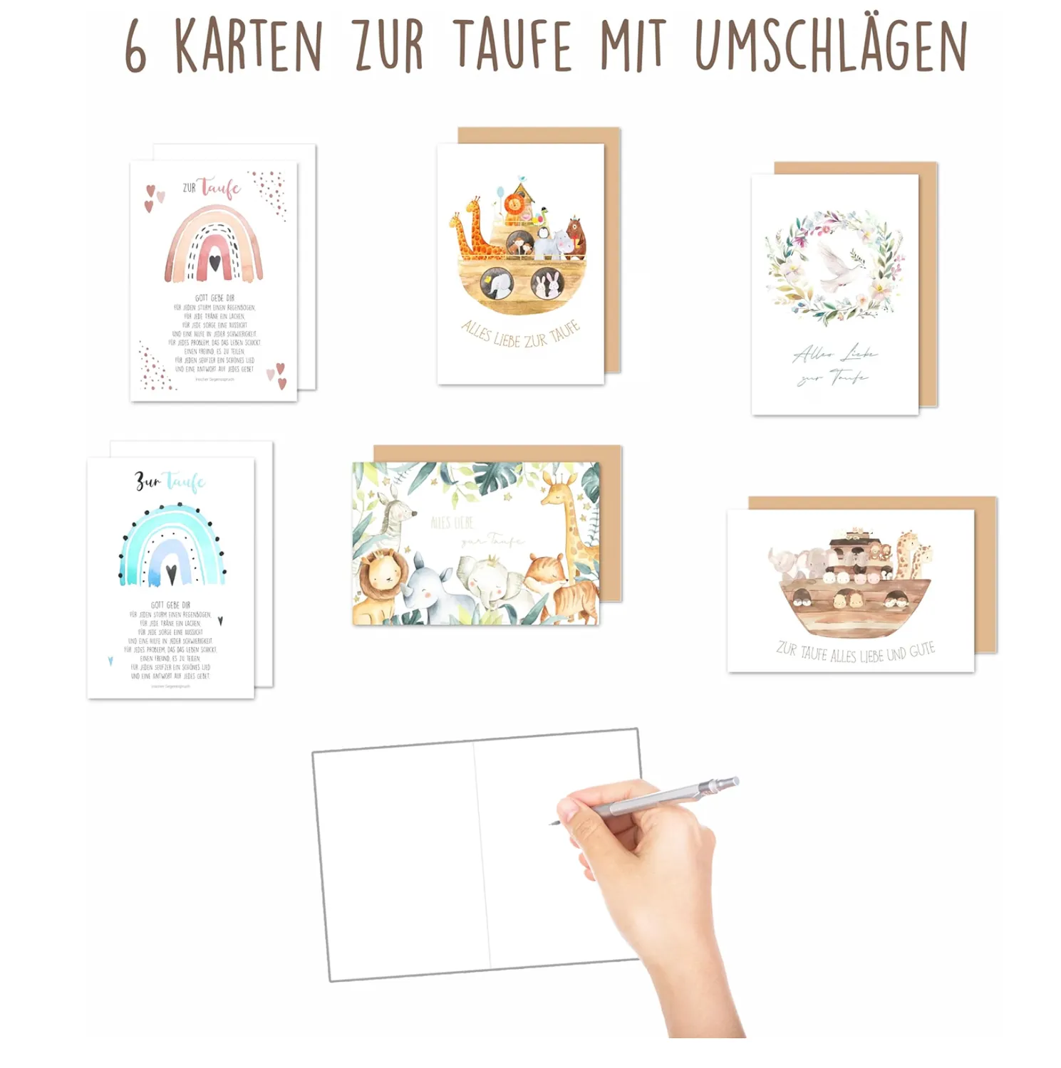 Edition Seidel SW026 doopkaarten set van 6 met envelop