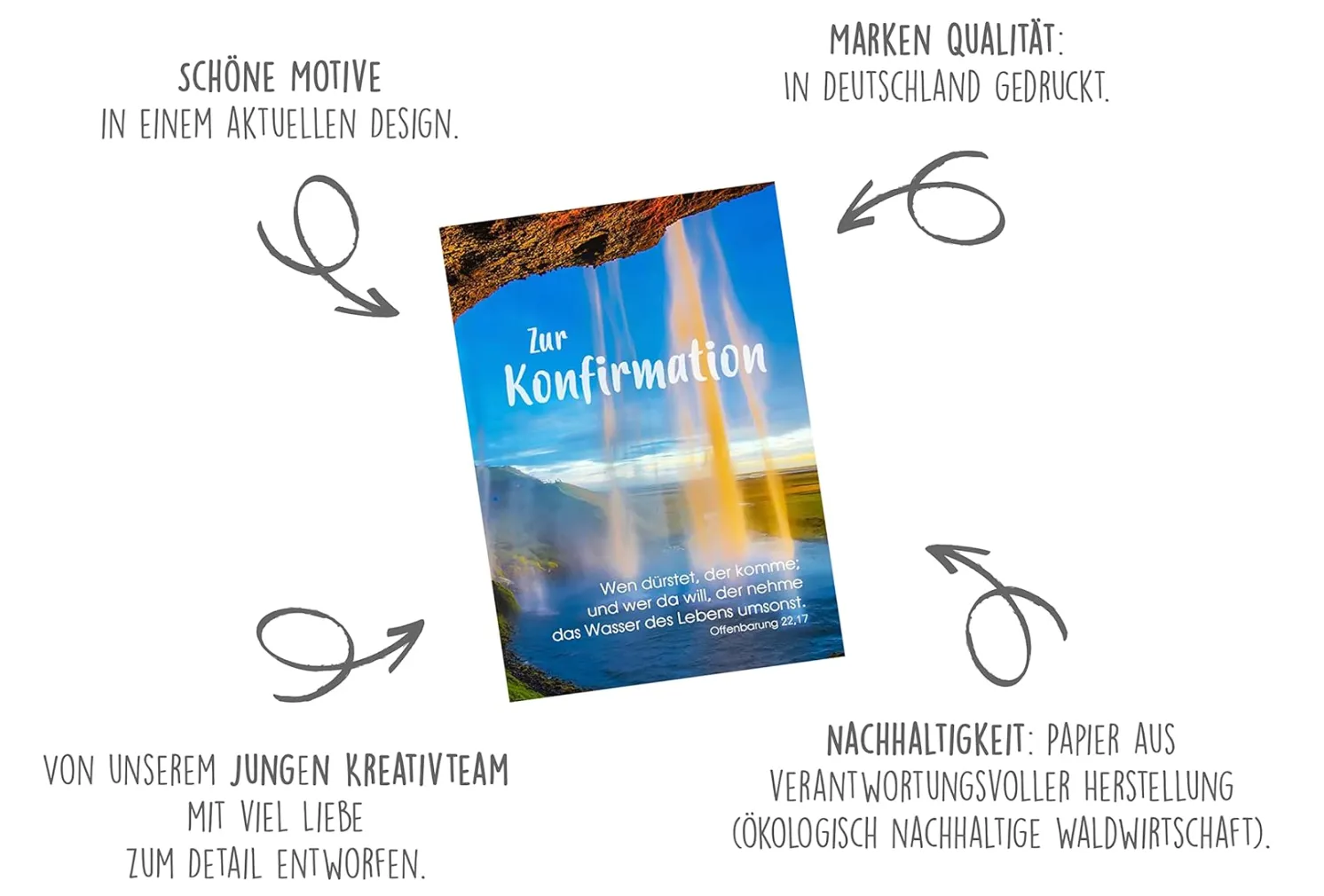 Edition Seidel 21270 confirmatiekaarten set van 6 met envelop