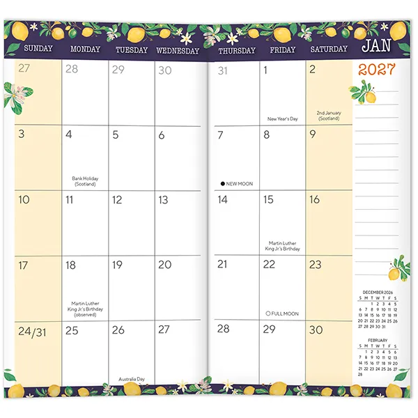 Sellers Publishing Lemon Bliss 2027 zakagenda pocket