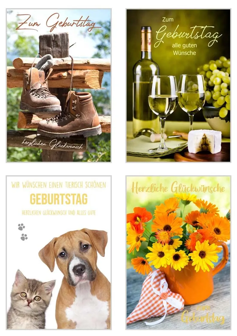 Edition Seidel SW02 Set 3 verjaardagskaarten set 20 met envelop