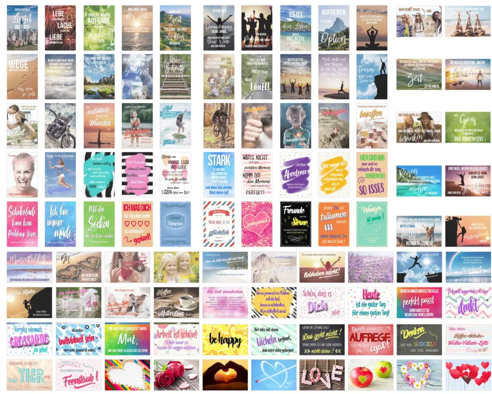 Edition Seidel Leben & Momente 20122 postkaarten set 100 spreuken