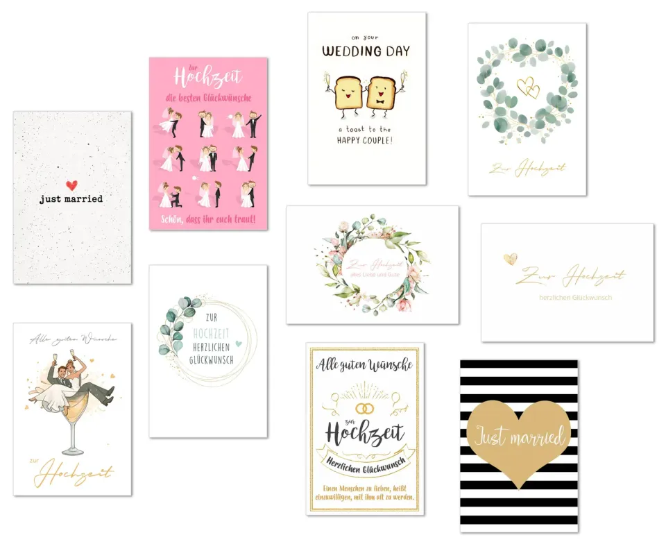 Edition Seidel set 10 huwelijkskaarten 20191 met enveloppen