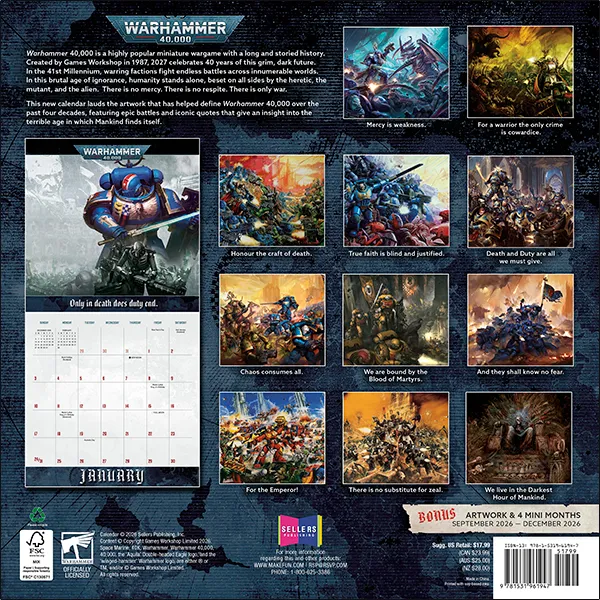 Sellers Publishing Warhammer 40.000 2027 wandkalender War