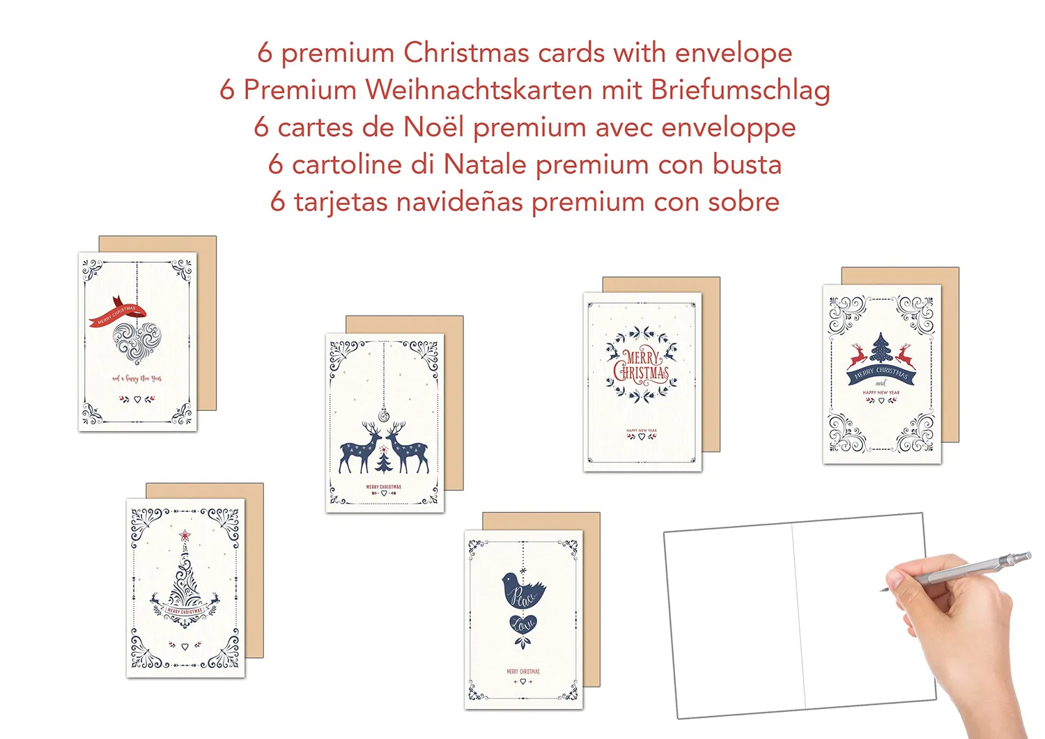 Edition Seidel 21782 kerstkaarten 6 stuks met envelop luxe