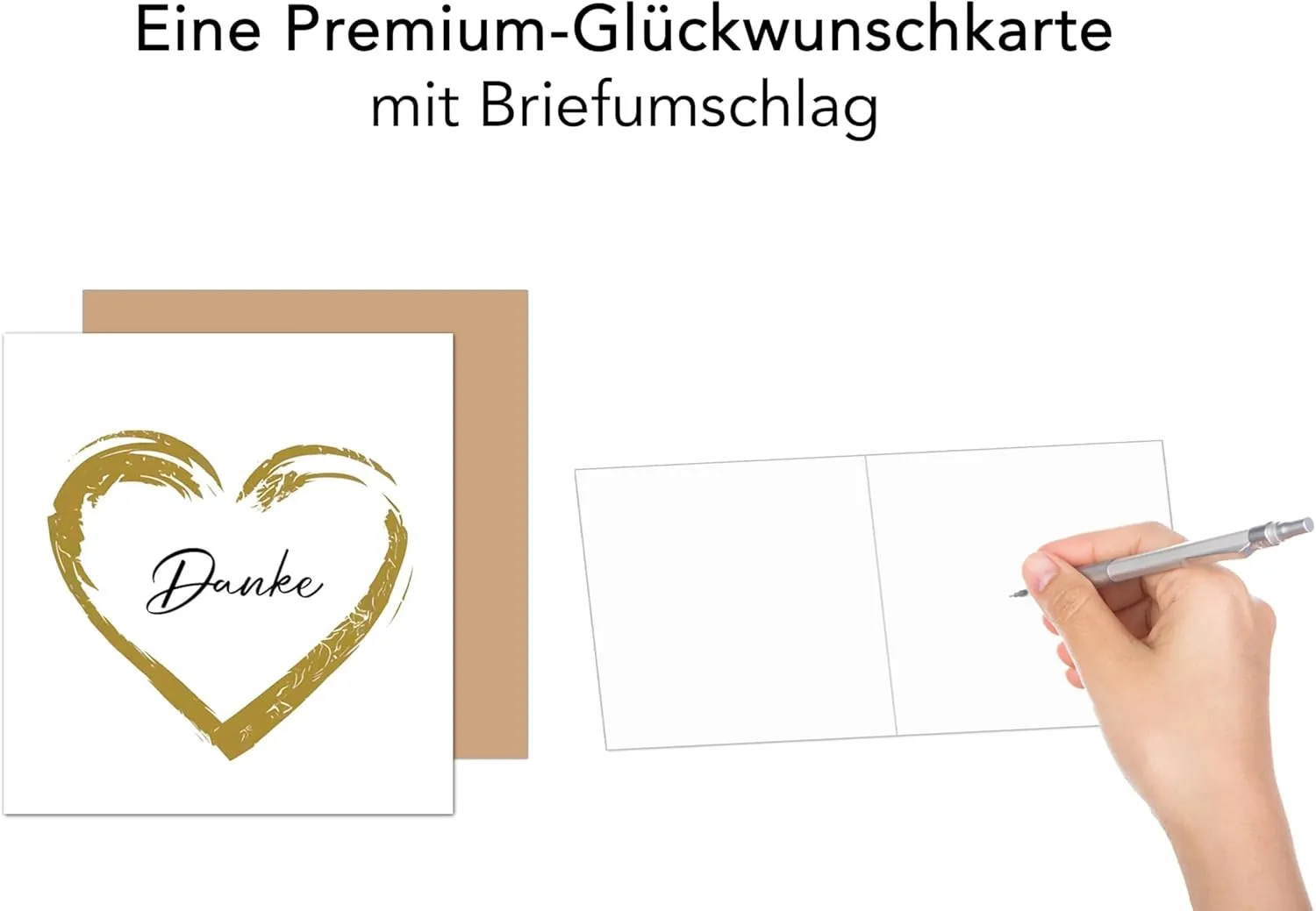 Edition Seidel Premium DQ101 SW025 bedankkaart vierkant met envelop