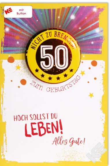Kurt Eulzer 52-3550 verjaardagsbutton 50 jaar 1 stuk kleur