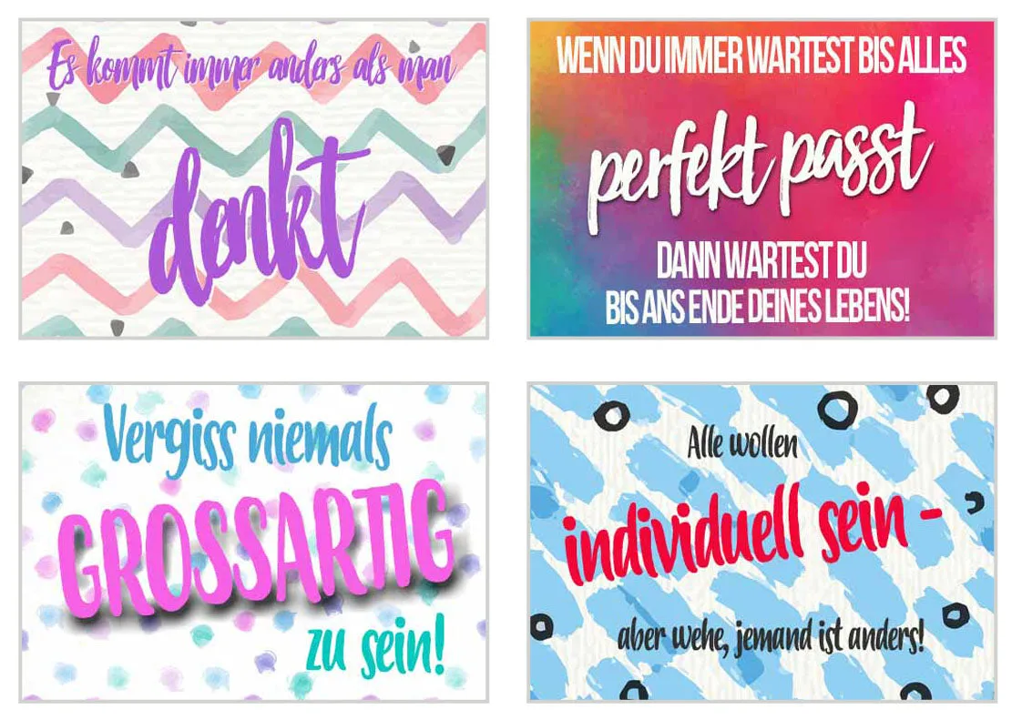 Edition Seidel 20012 postkaarten met spreuk set 12 motivatie