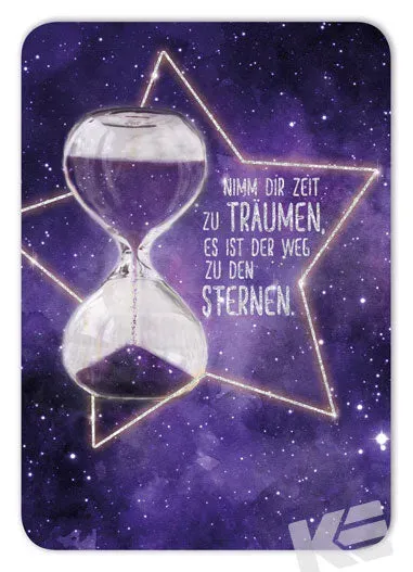 Kurt Eulzer 30-0145 postkaart zandloper glimmer 10 stuks