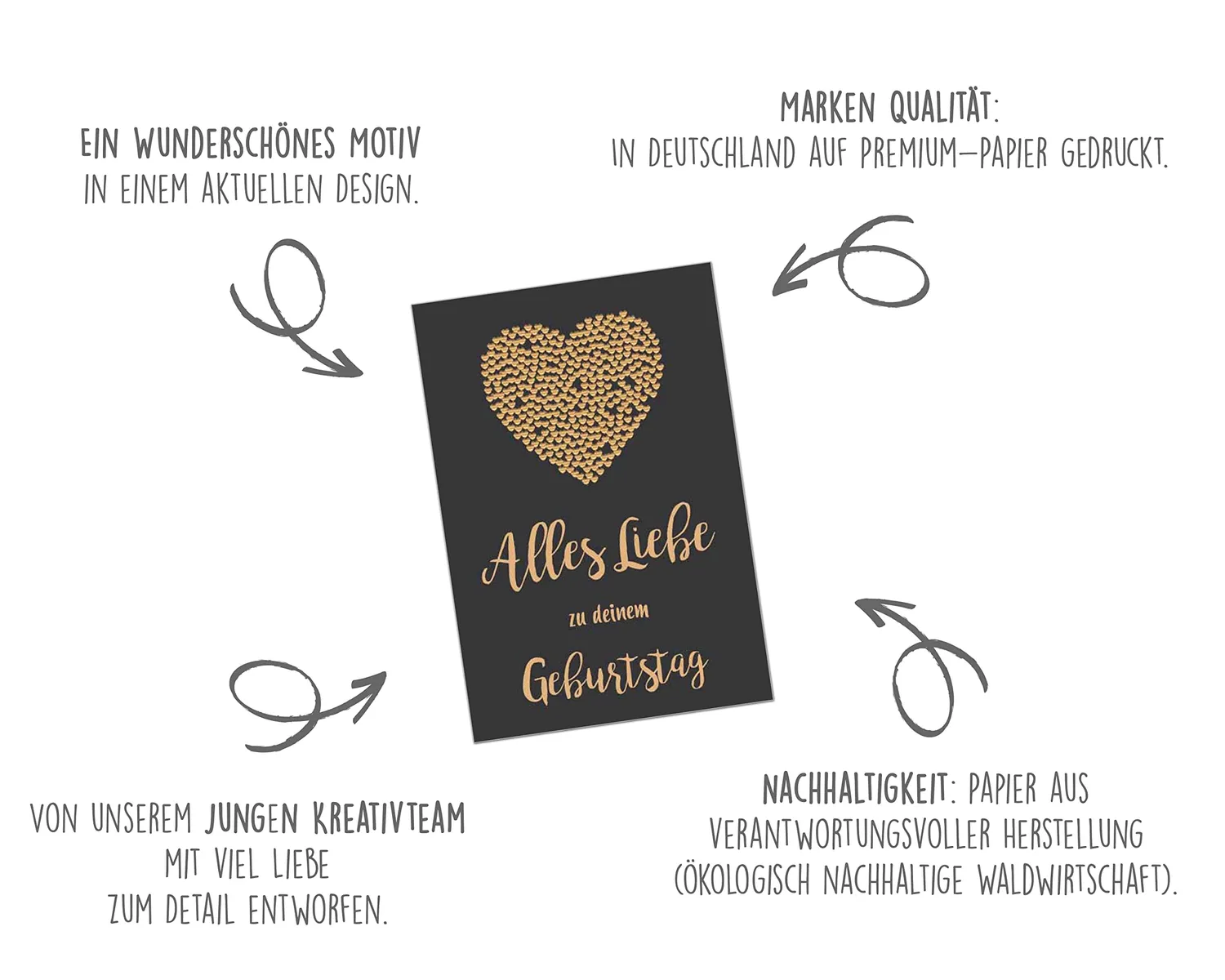 Edition Seidel Premium verjaardagskaart G2332 goud met envelop