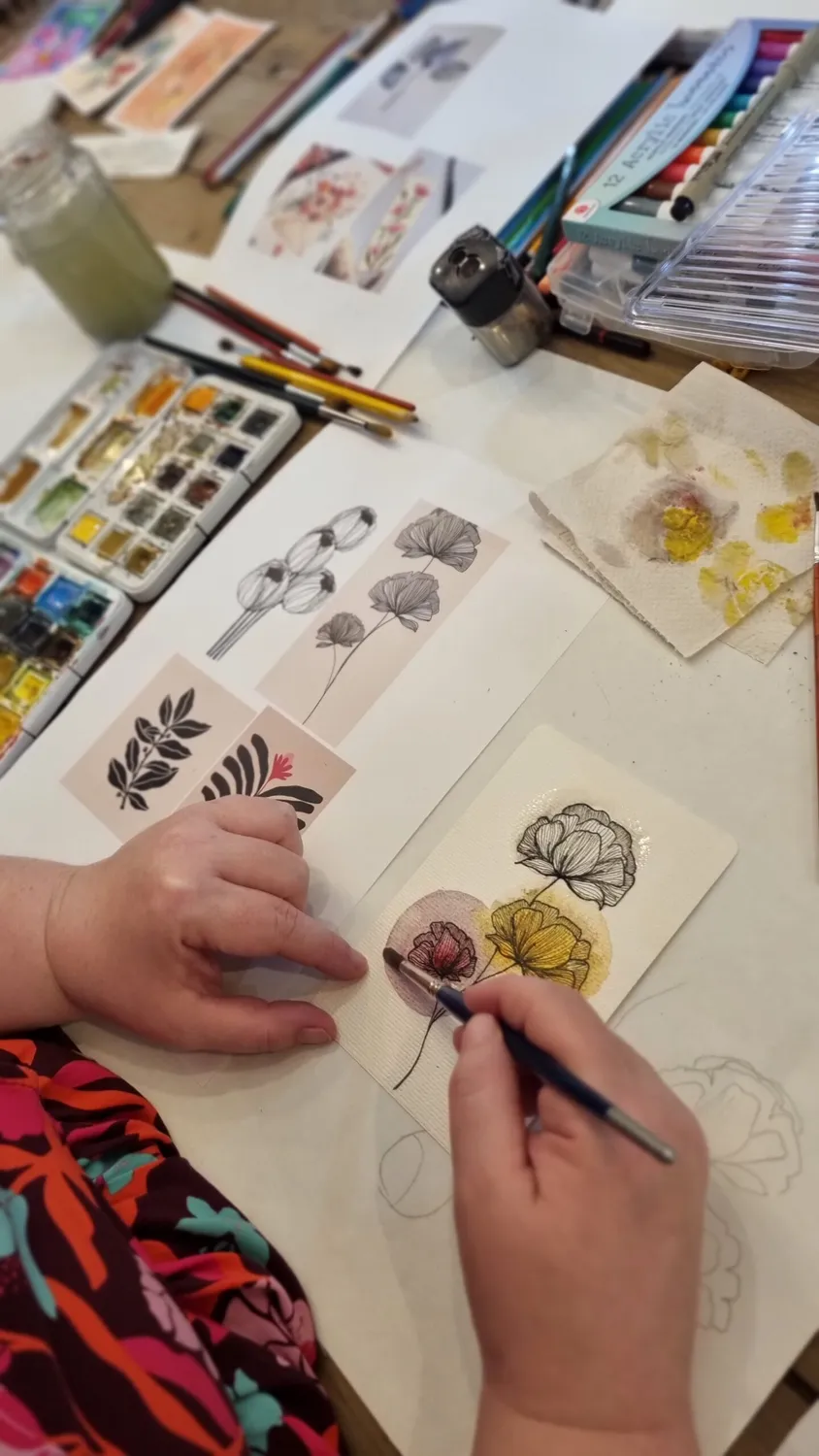 Blad & Beeld Aquarelkaarten & Boekenleggers workshop