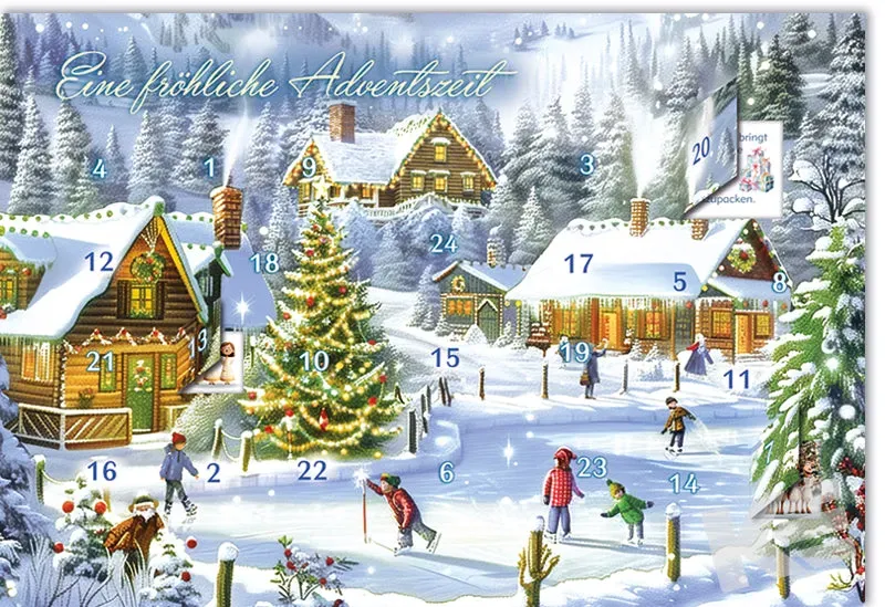 Kurt Eulzer 21-1031 adventskalender kaart 24 vakjes hoog