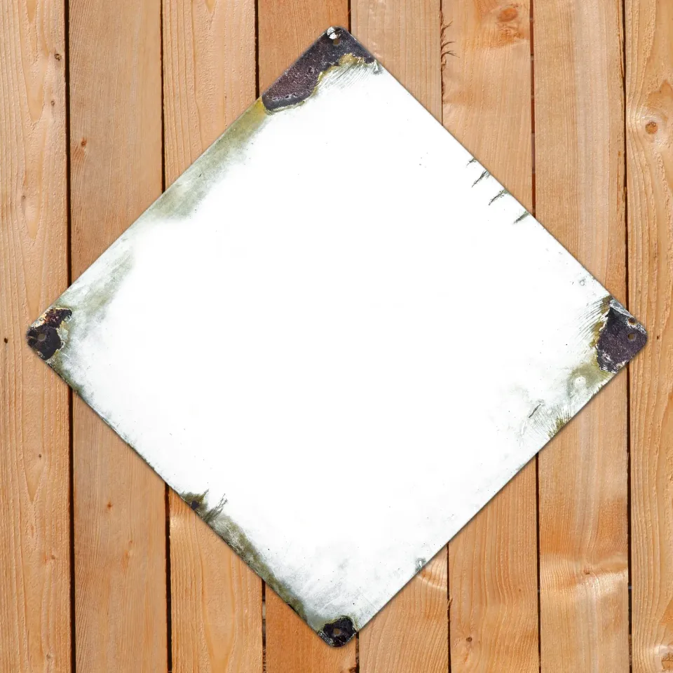 Gozi Roest Medium metalen bord 30x30cm ruit