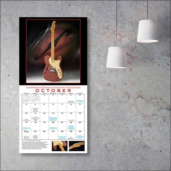 Fender Custom Shop Guitar 2027 wandkalender gitaren