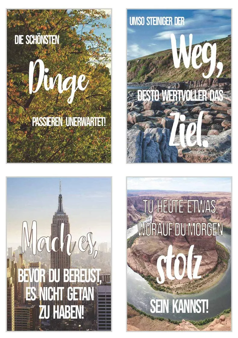 Edition Seidel Leben & Momente postkaarten set spreuken