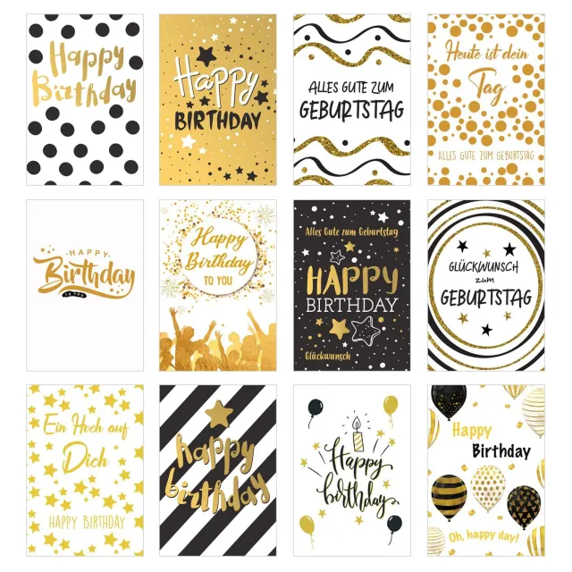 Edition Seidel 20537 verjaardagskaarten 12 stuks met envelop