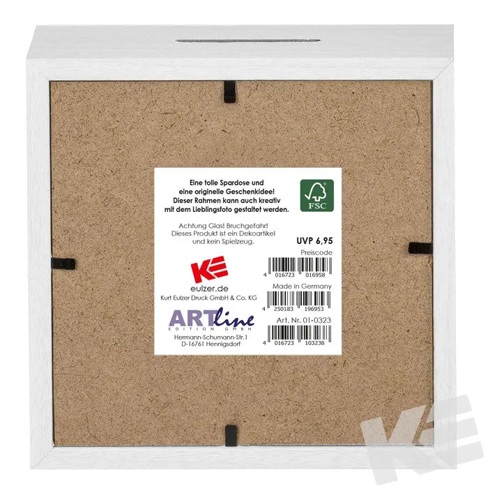 Kurt Eulzer 01-0323 spaarpot hout wit klaver 11 cm