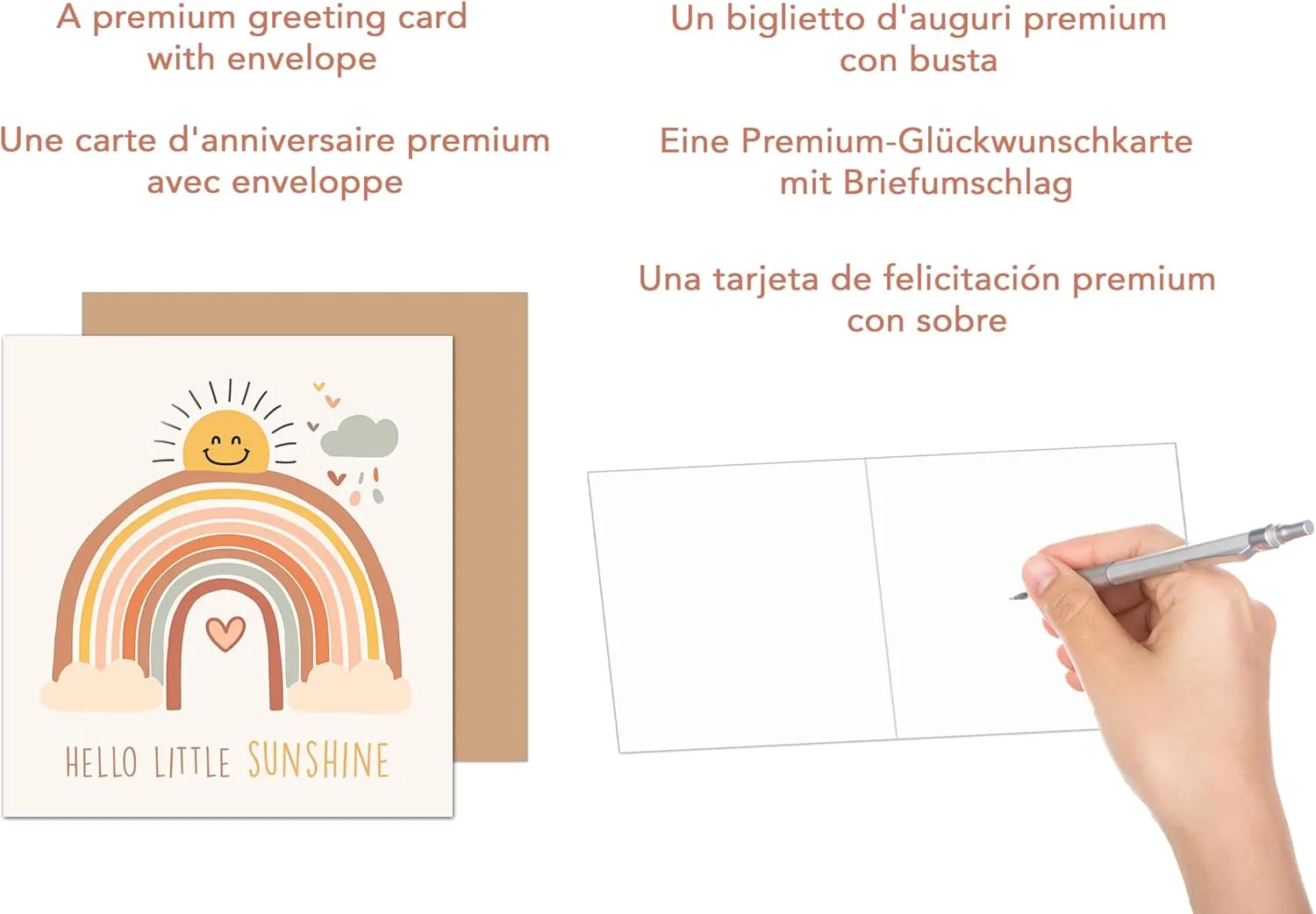 Edition Seidel EQ102 Geboortekaartje Sunshine Vierkant met Envelop