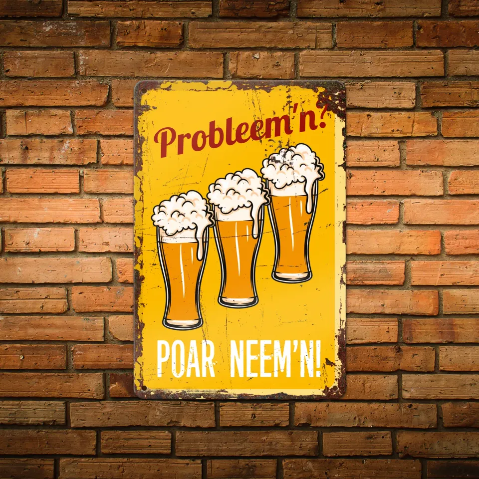Gozi Poar Neem'n metalen bord 20x30cm bier