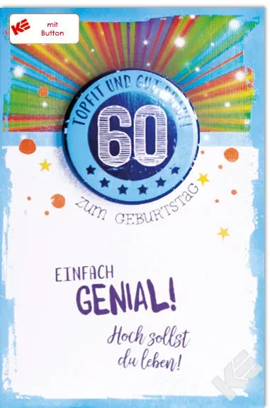 Kurt Eulzer 52-3560 verjaardagskaart 60 jaar button