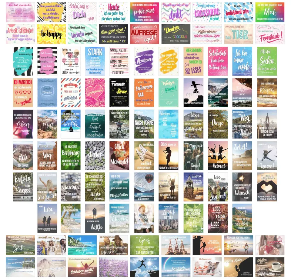 Edition Seidel Leben & Momente postkaarten set 100 spreuken