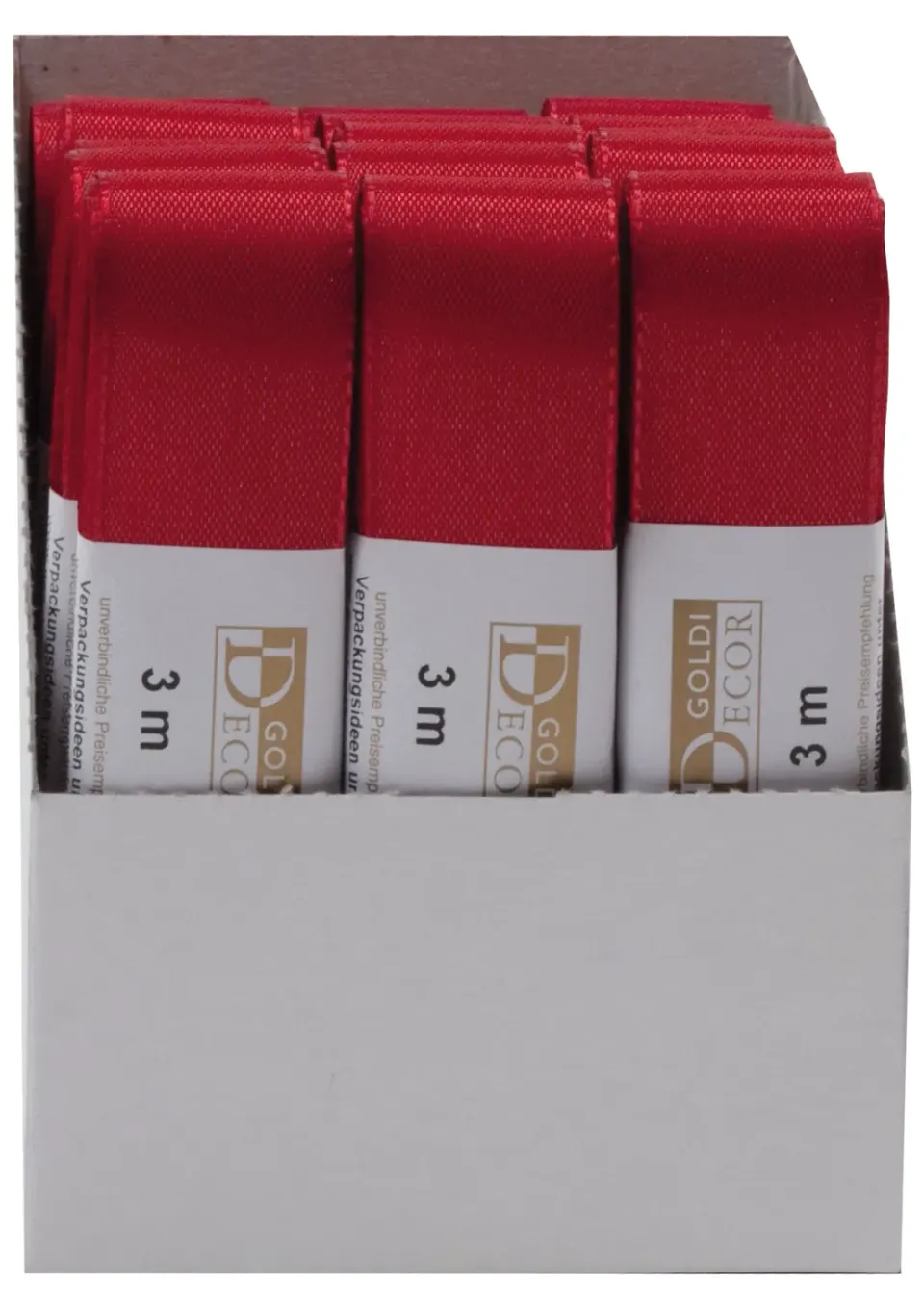 Kurt Eulzer 02-0562 taftband rood 25mm 3m 15 stuks