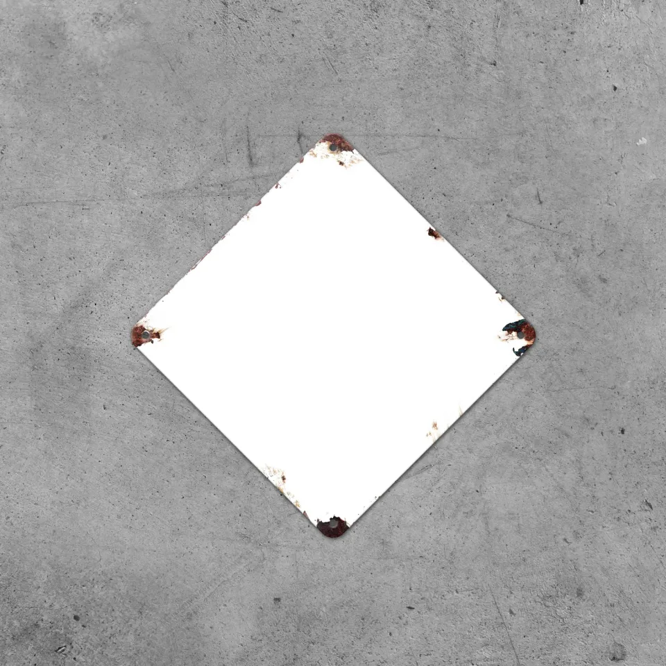 Gozi Roest Standaard metalen bord 20x20cm ruit persoonlijk