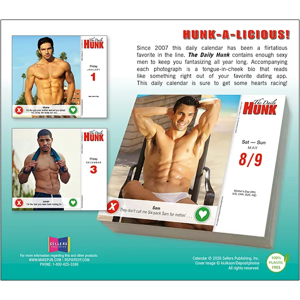 Sellers Publishing The Daily Hunk 2027 dagkalender mannen