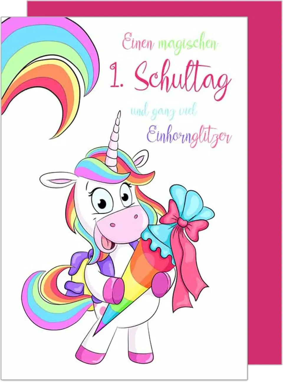 Edition Seidel ES119 SW022 eerste schooldag wenskaart eenhoorn
