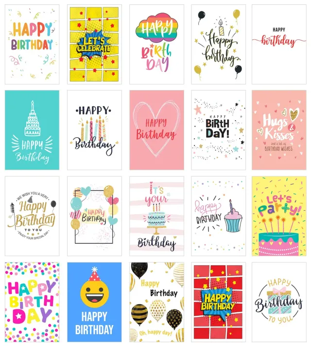 Edition Seidel 20811 verjaardagskaarten set 20 met envelop