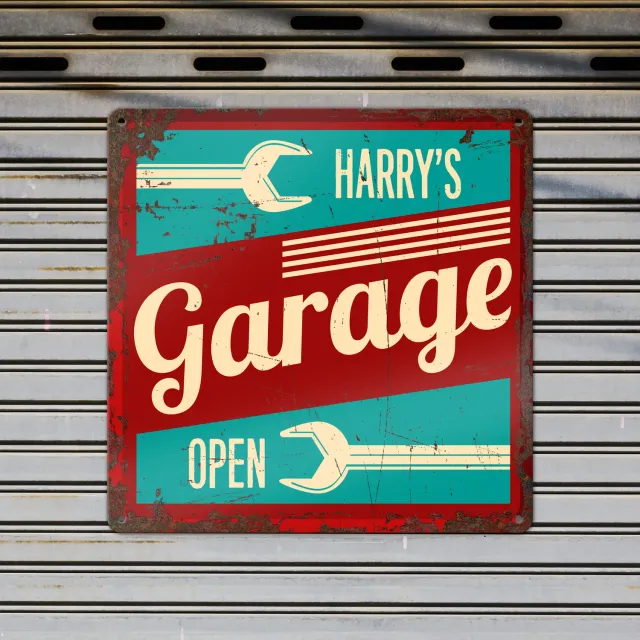 Gozi Garage metalen bord 30x30cm industrieel