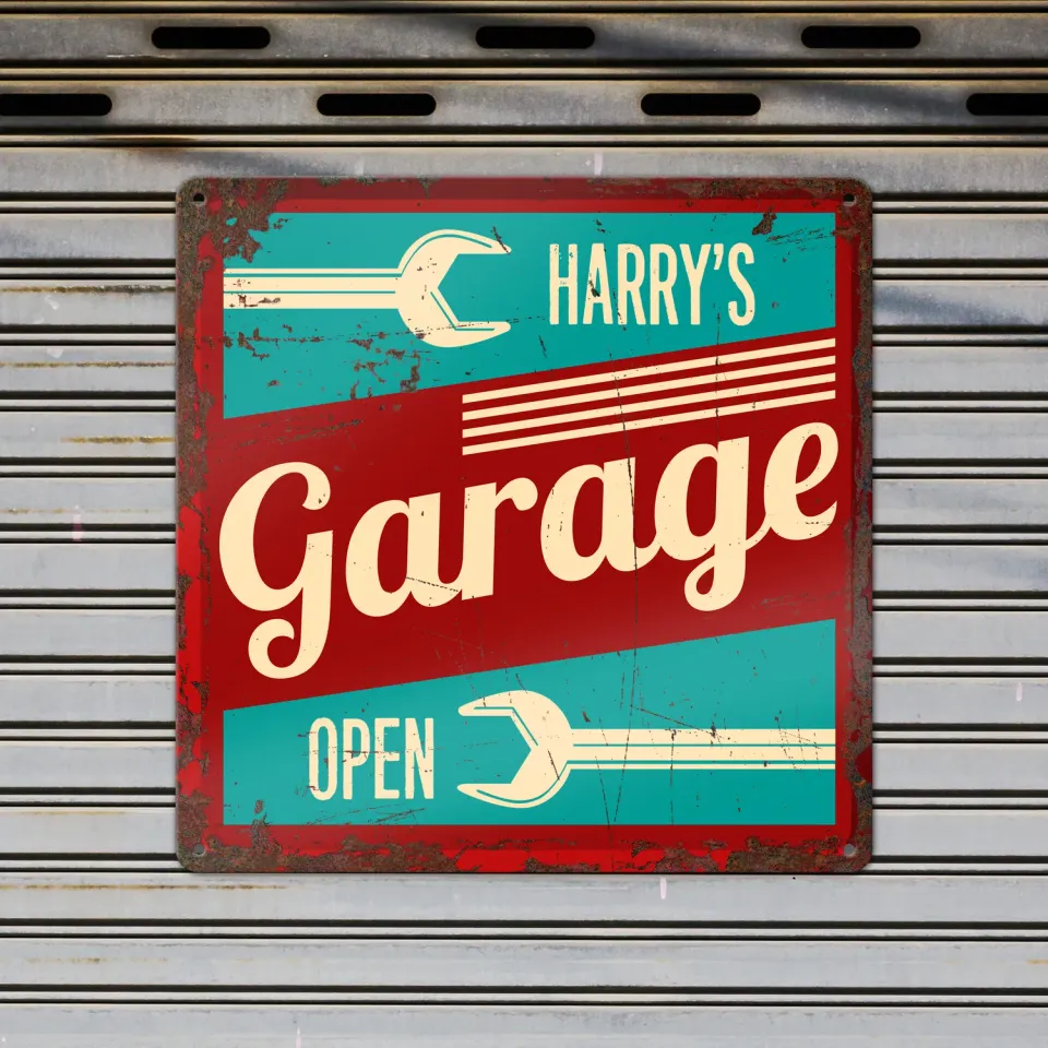 Gozi Garage metalen bord 30x30cm industrieel