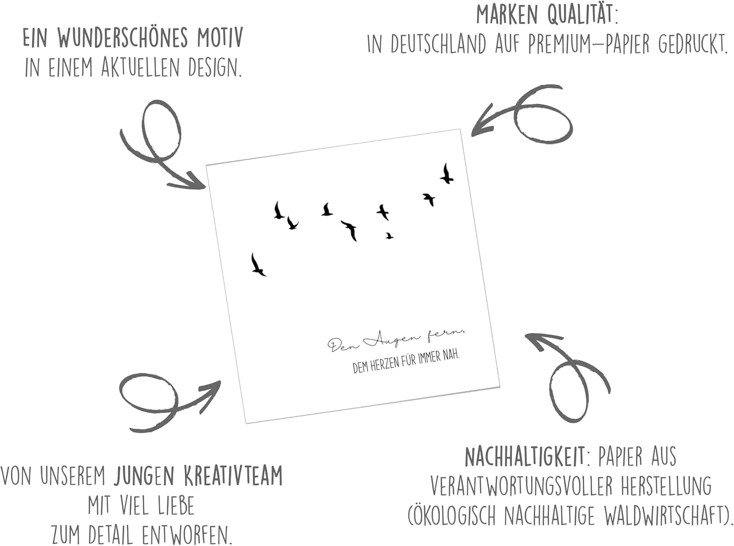 Edition Seidel TQ102 rouwkaart vierkant vogels met envelop