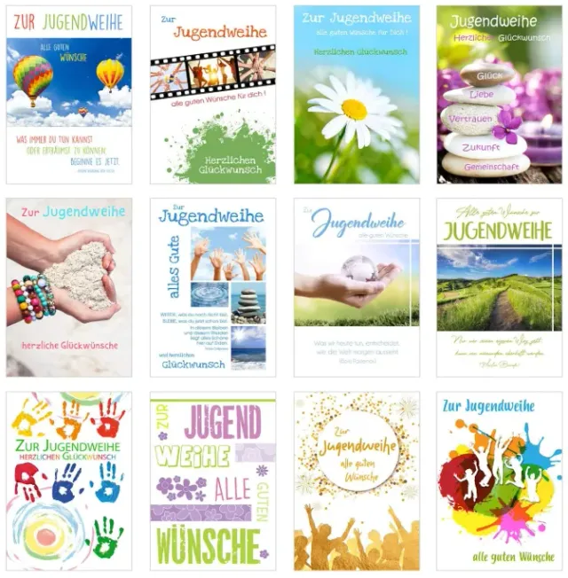 Edition Seidel 20525 jeugdwijding kaarten set 12 stuks mix