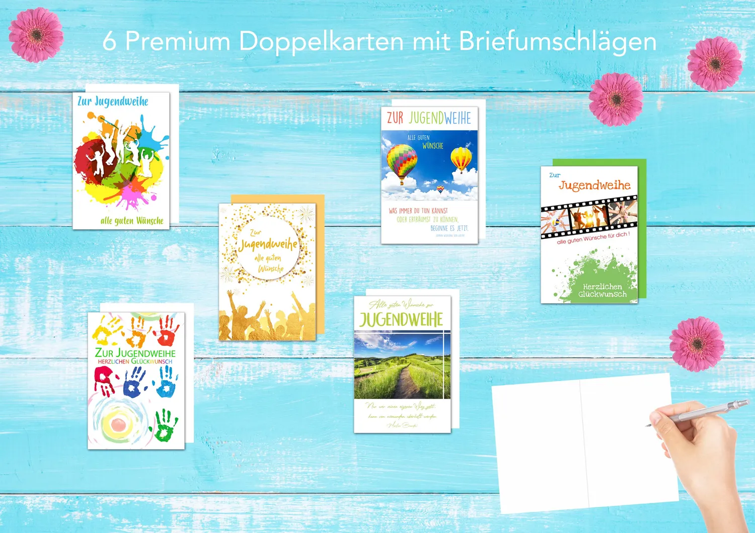 Edition Seidel 20523 jeugdwijding kaarten set 6 stuks met envelop