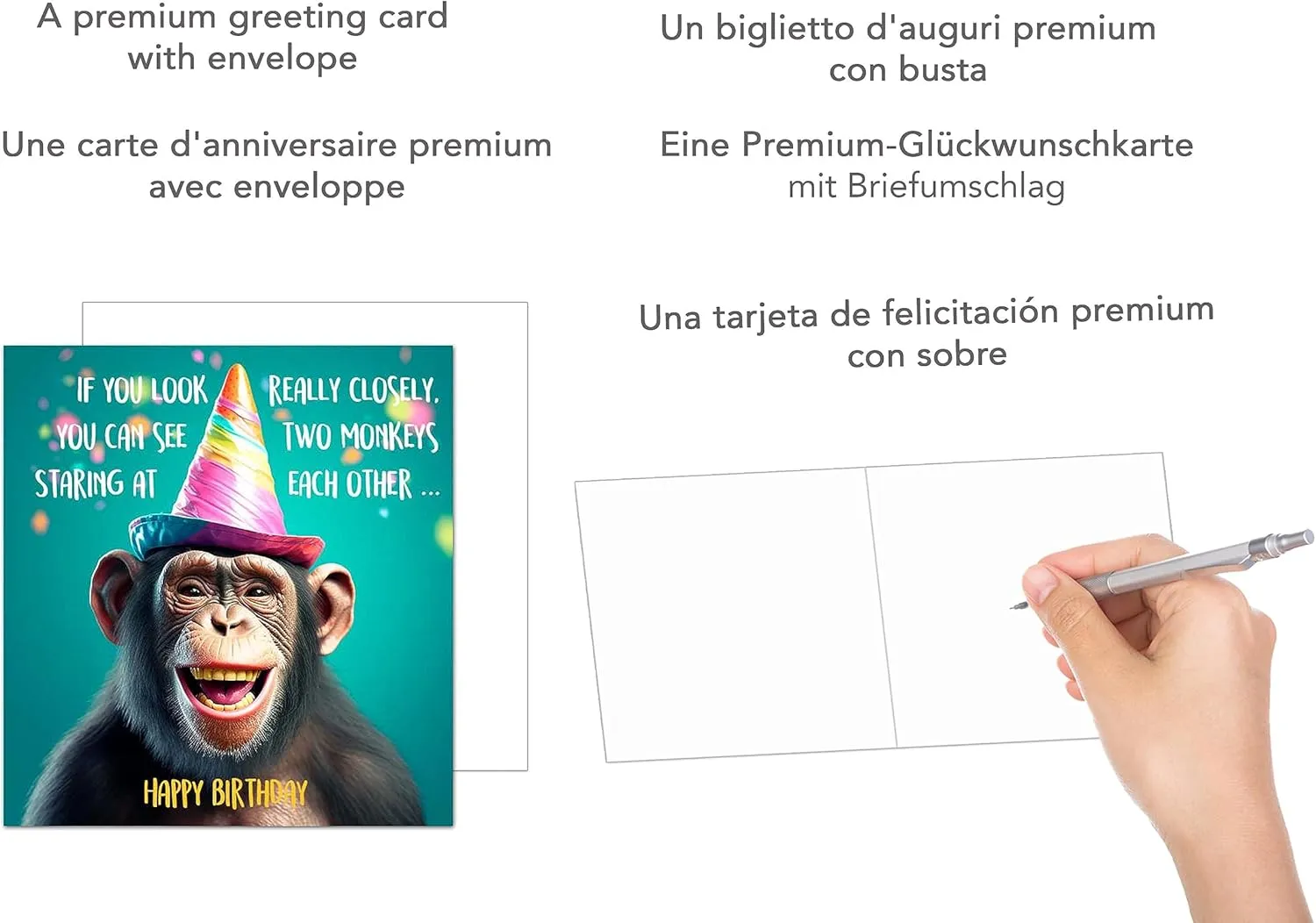 Edition Seidel Premium verjaardagskaart GQ125 aap humor met envelop