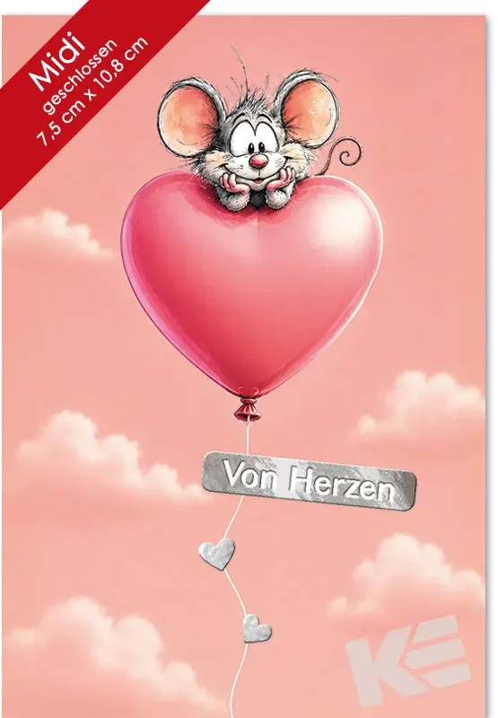 Kurt Eulzer Alles & Anders 45-4108 wenskaart hart folie