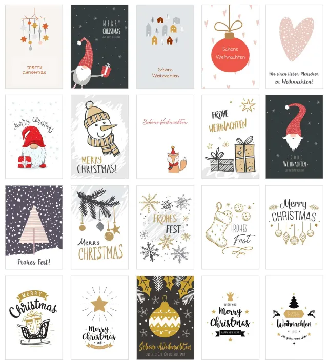 Edition Seidel 21109 kerstkaarten set 20 stuks met envelop luxe